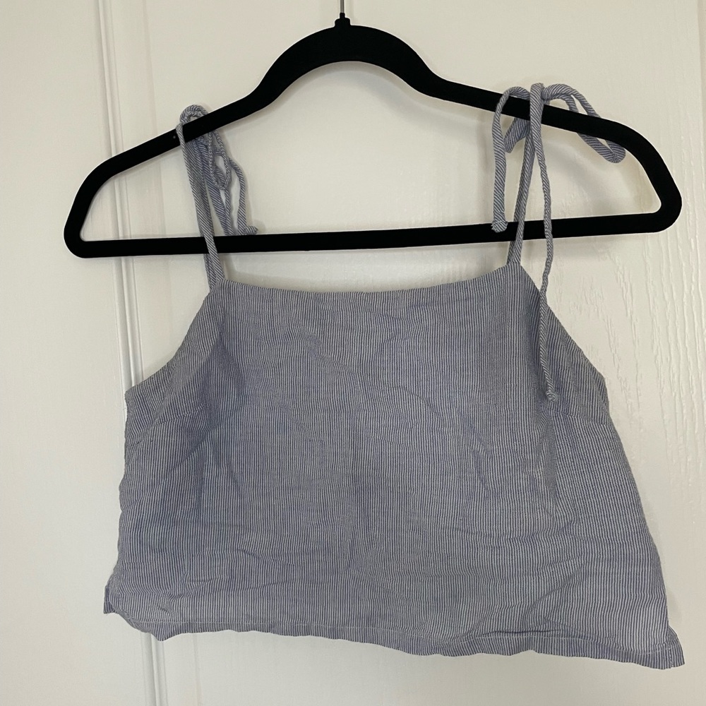 brandy melville cropped tie strap tank top